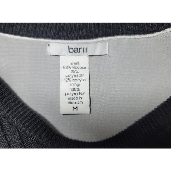 Bar III Black Ribbed Lined And Layered Sheer Hem Tank Top Medium Flowy Soft - Picture 4 of 5